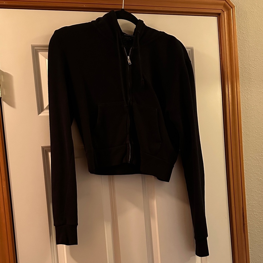 Brandy Melville Black Cropped  Hoodie